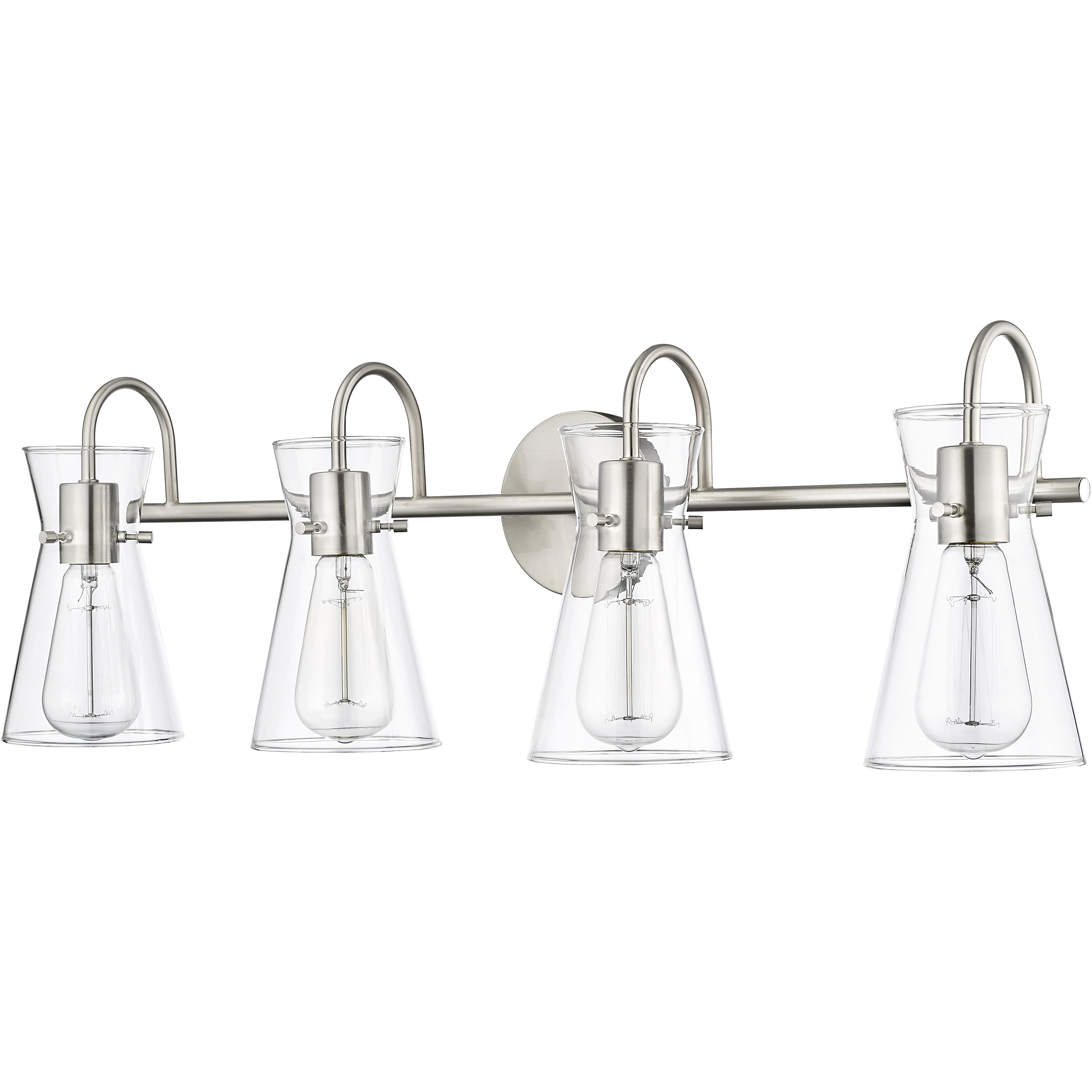 Camellia 4 Light 30.7 inch Brushed Nickel Bathroom Vanity Light Wall Light